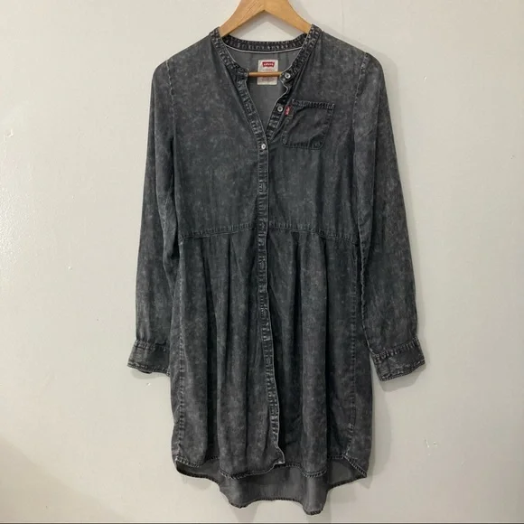 white christmas dresses Buy Girls Black Acid Wash Denim Shirt Dress Online at Best Price main image 1